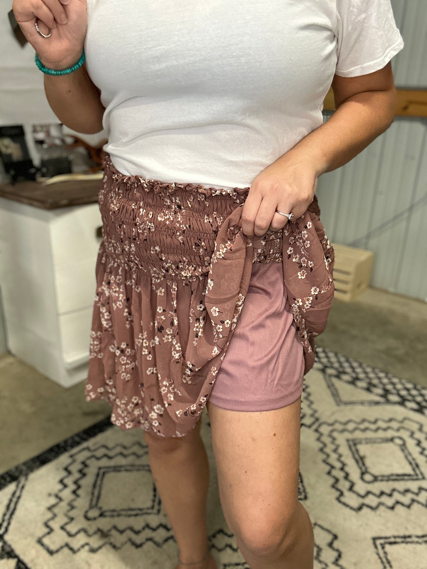 Smocked Ruffle Skort - Plus