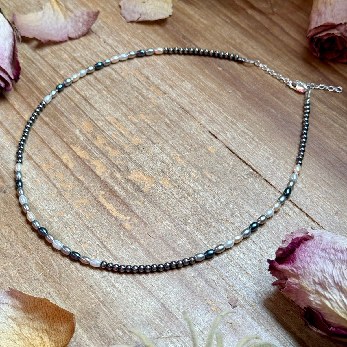 15.25” Freshwater Pearl Necklace – Sterling Silver Chain