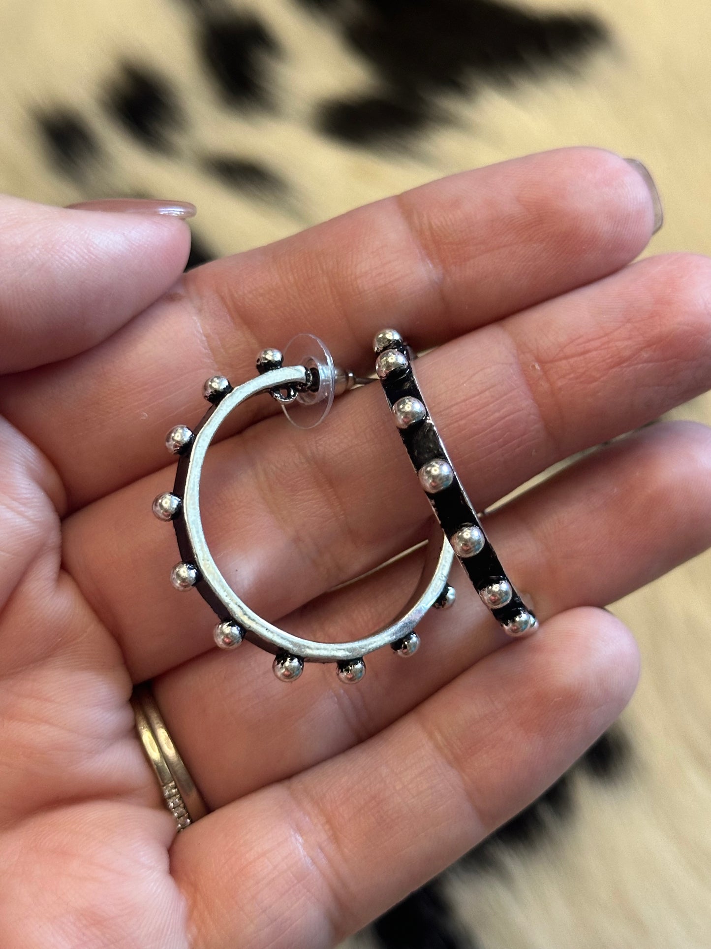 Bubble Stud Hoop Earrings