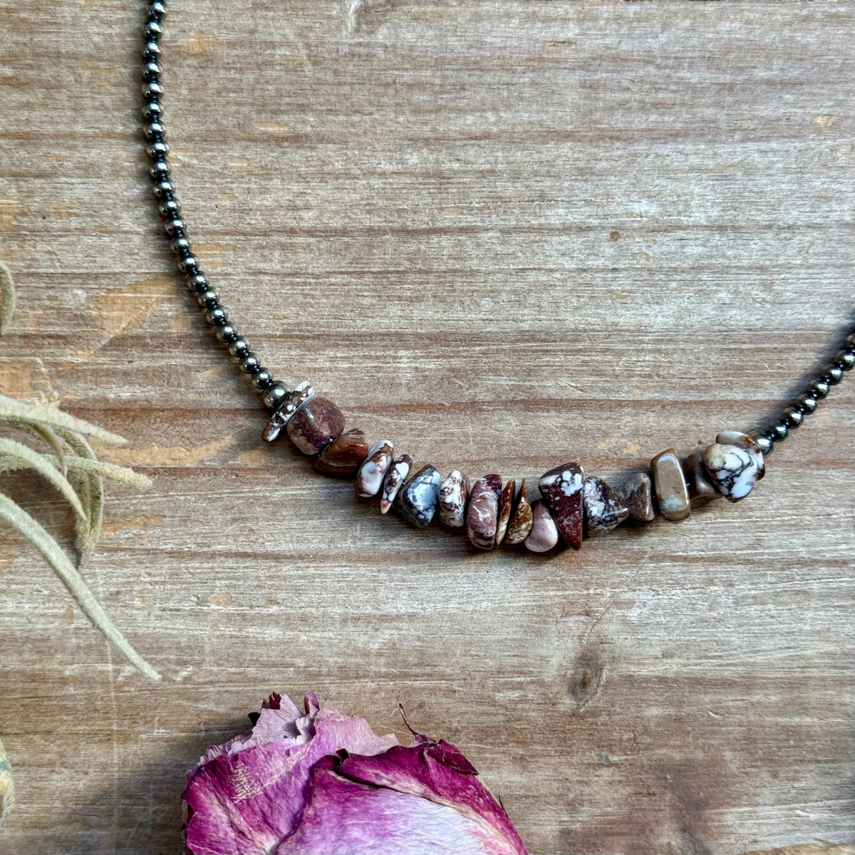 14” Wild Horse Choker – Sterling Silver Pearls