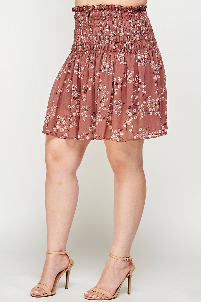 Smocked Ruffle Skort - Plus