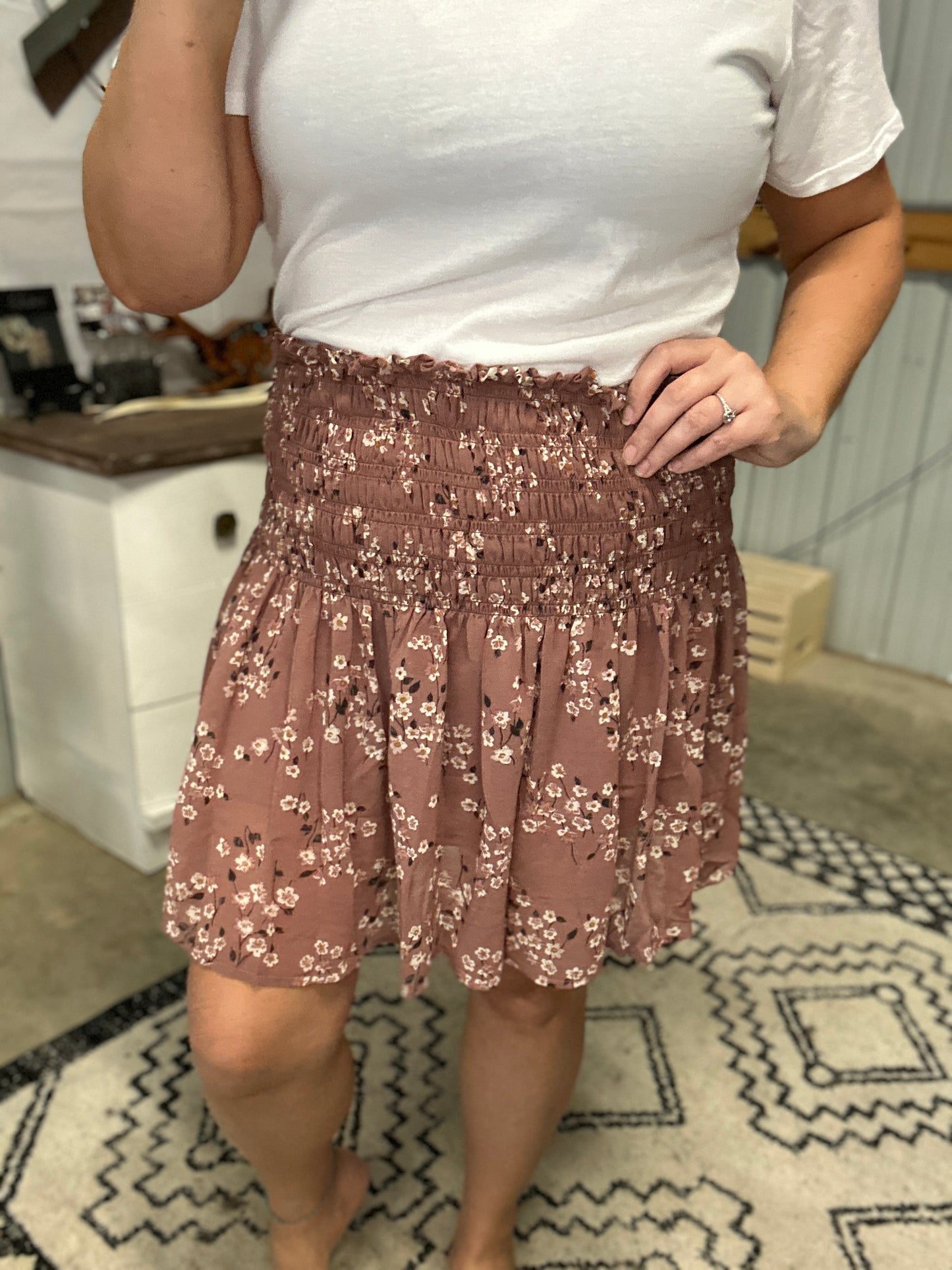 Smocked Ruffle Skort - Plus
