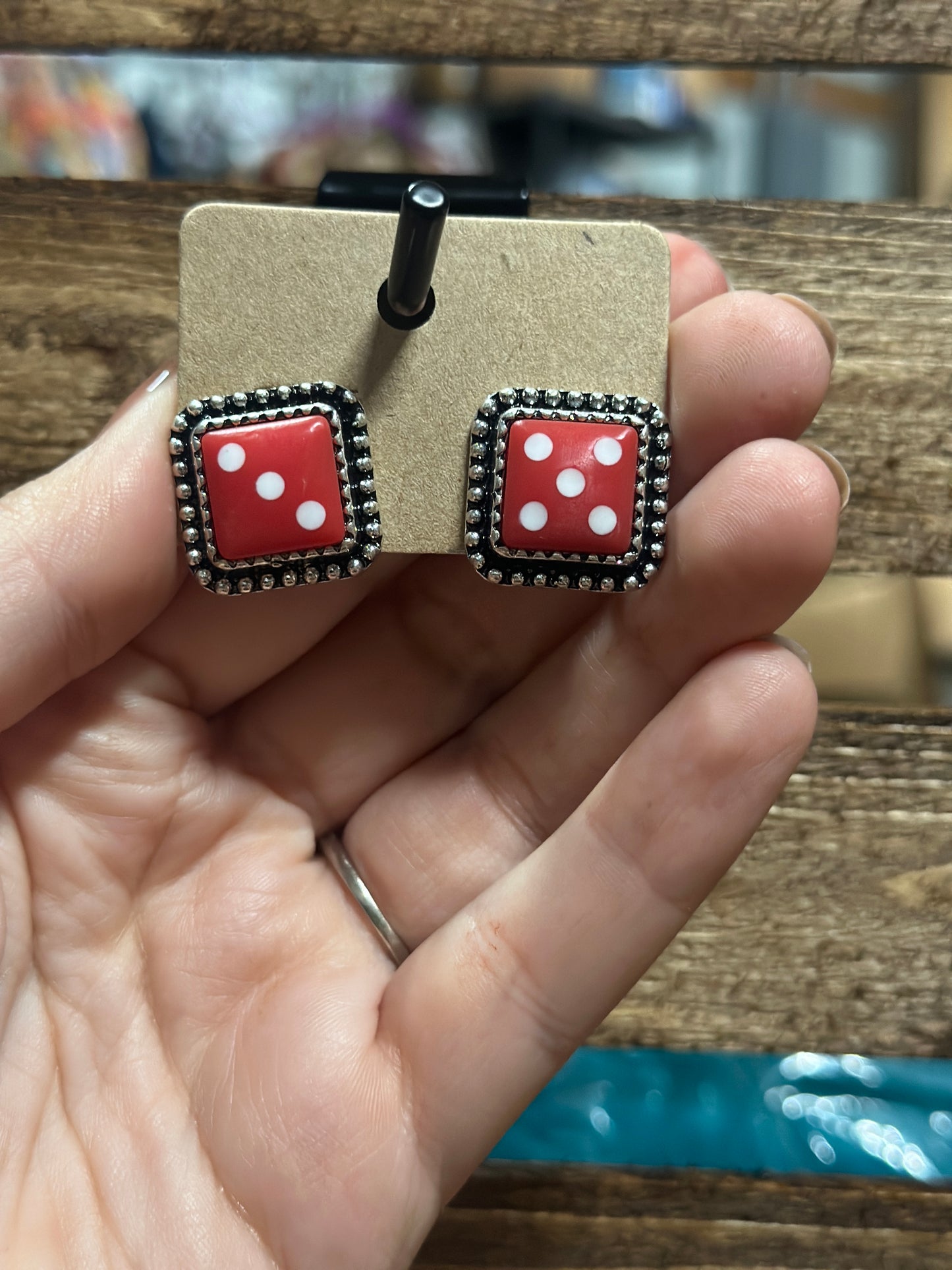 Red Dice Earrings