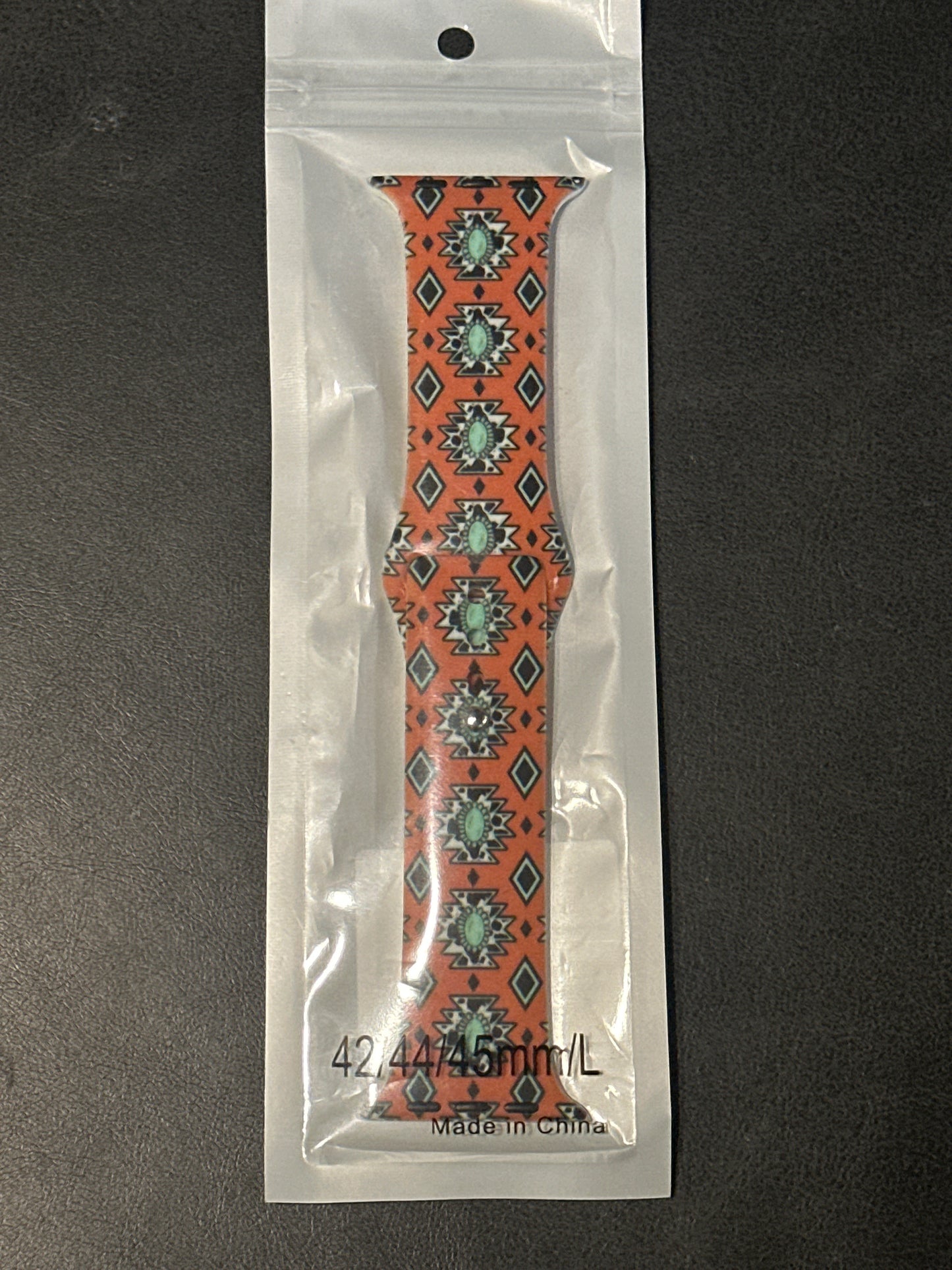 Orange southwest style watch band