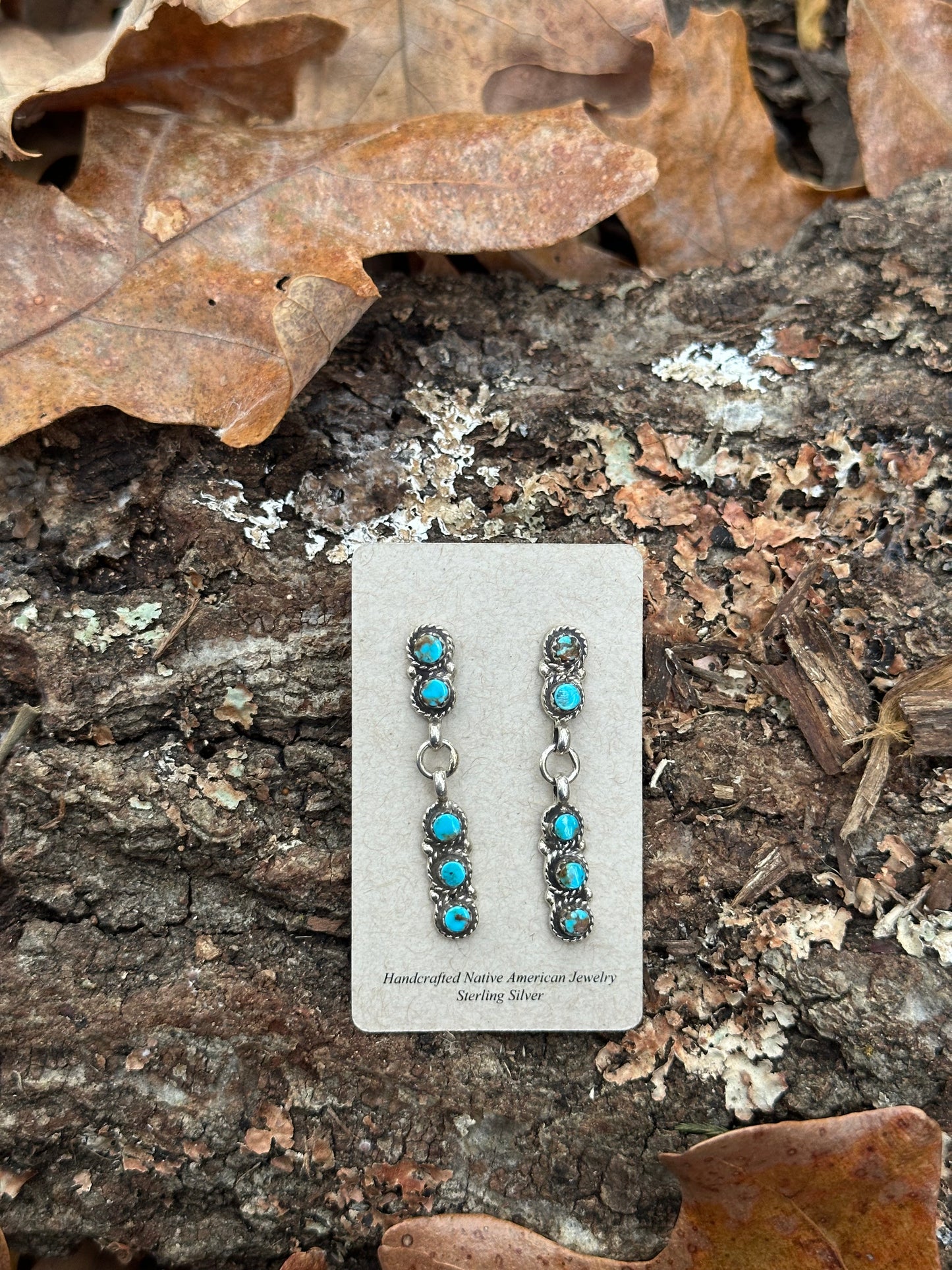 Zuni 5 stone drop earrings