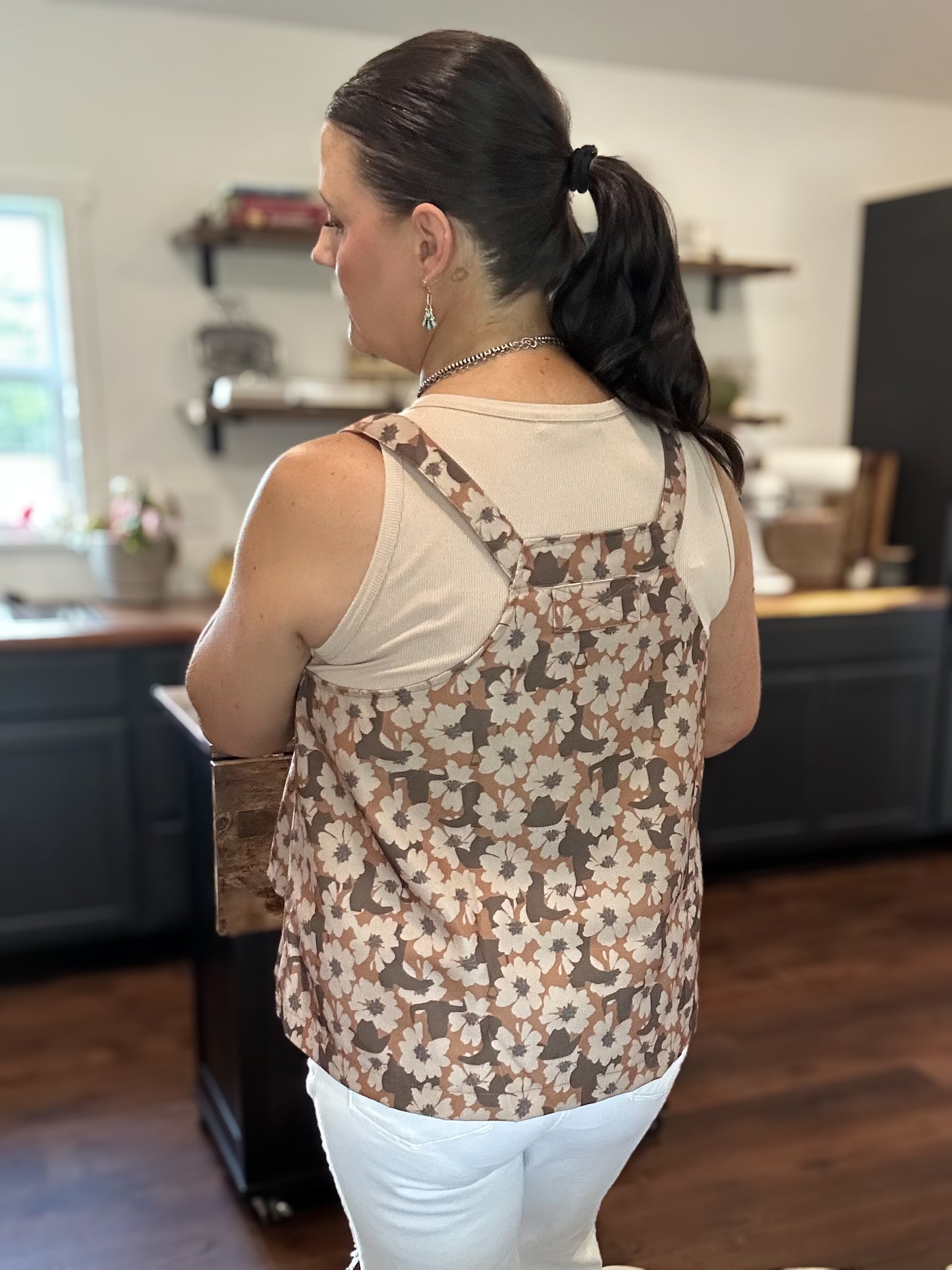 Buckin’ Bibs Floral Tank