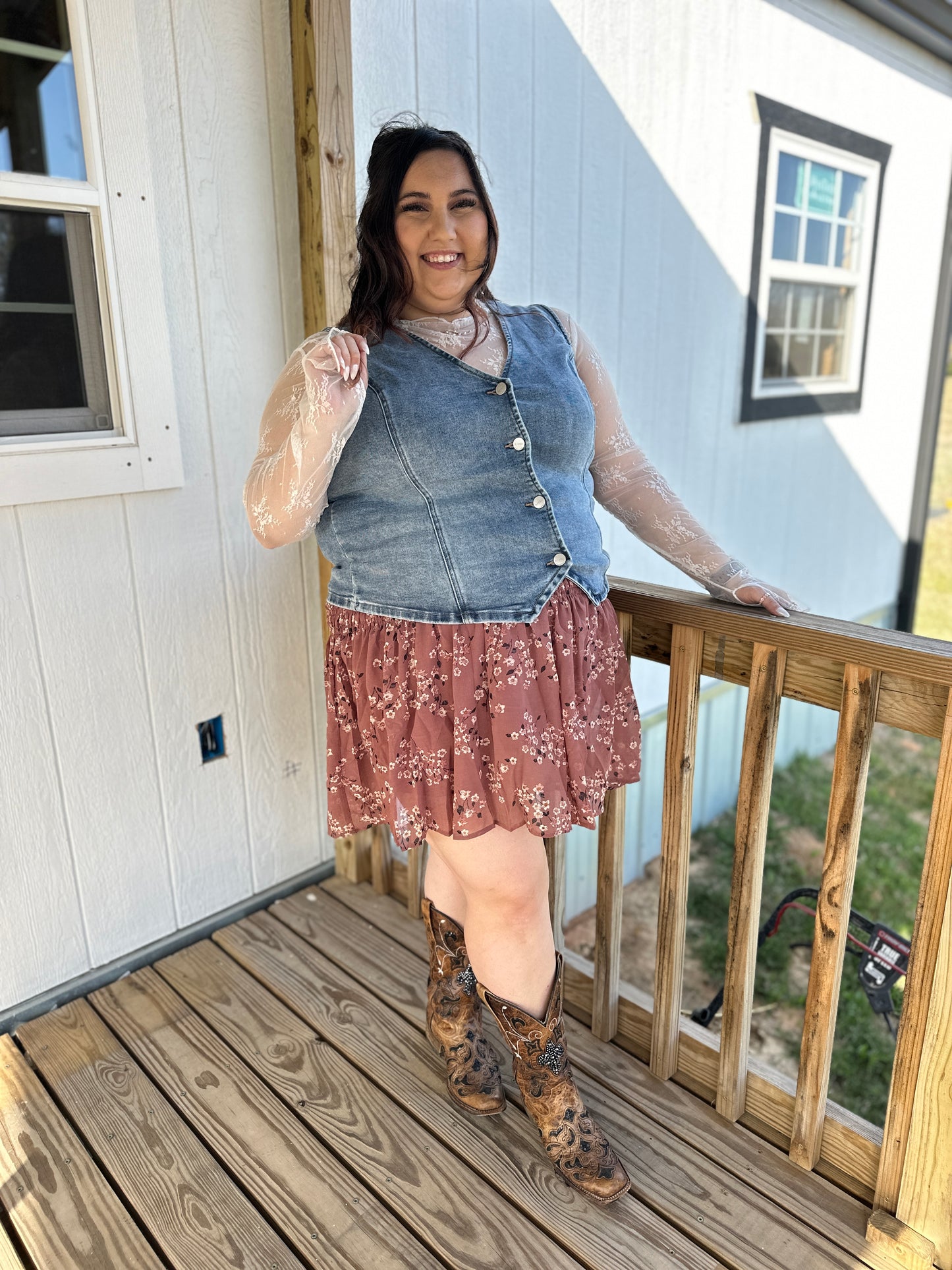Smocked Ruffle Skort - Plus