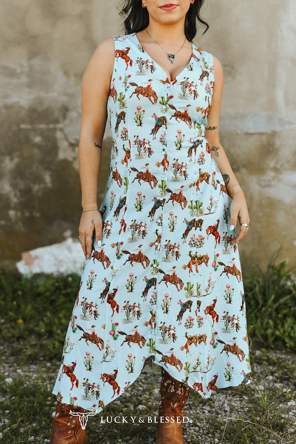 Horsing Around Pearl Snap Dress