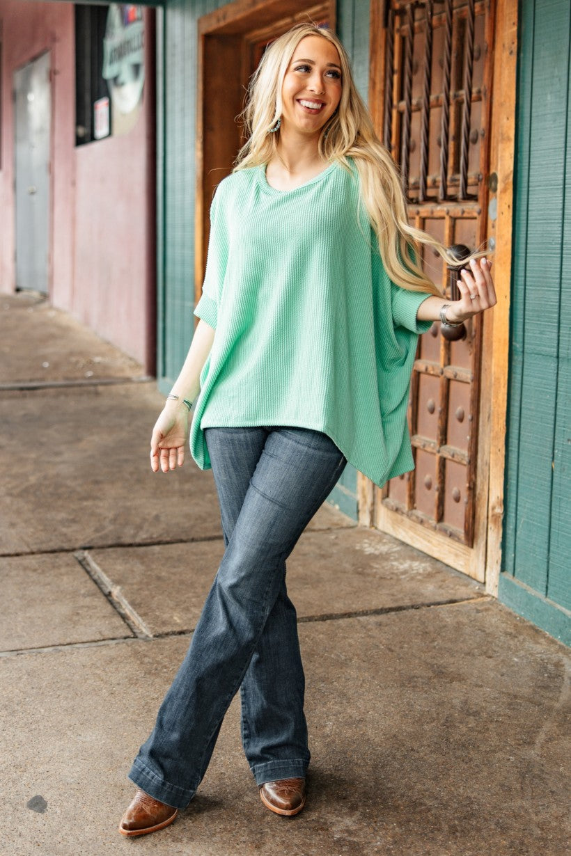 Ribbed batwing sleeve stop