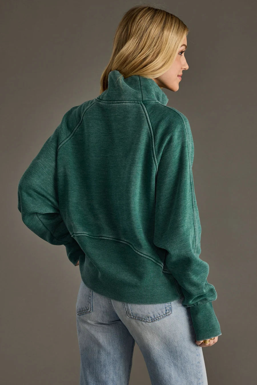 Washed Green Quarter Zip