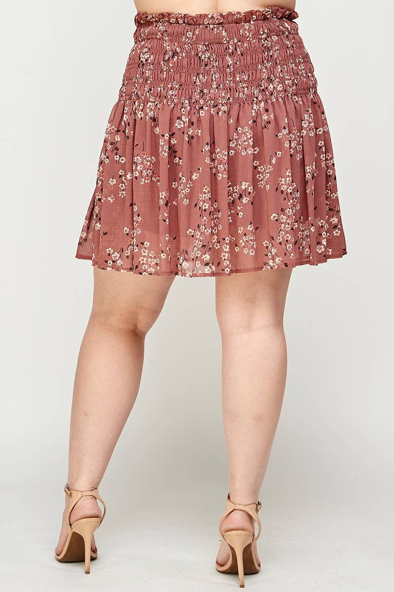 Smocked Ruffle Skort - Plus