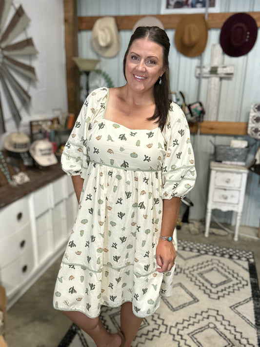 Cactus Print Dress