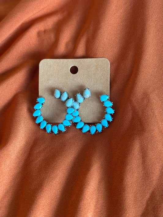 Turquoise Circle Earrings