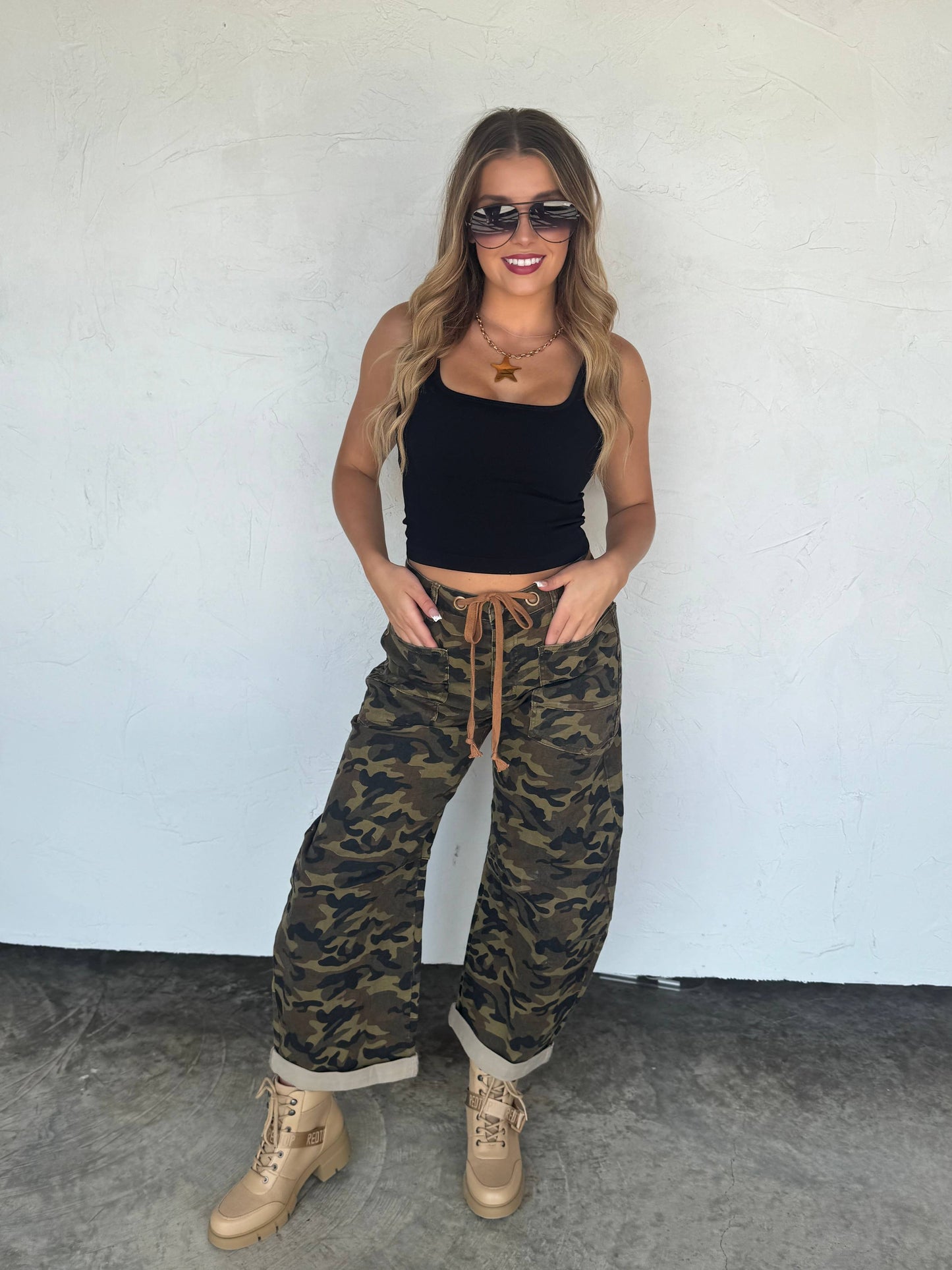 Camo Barrel Jeans