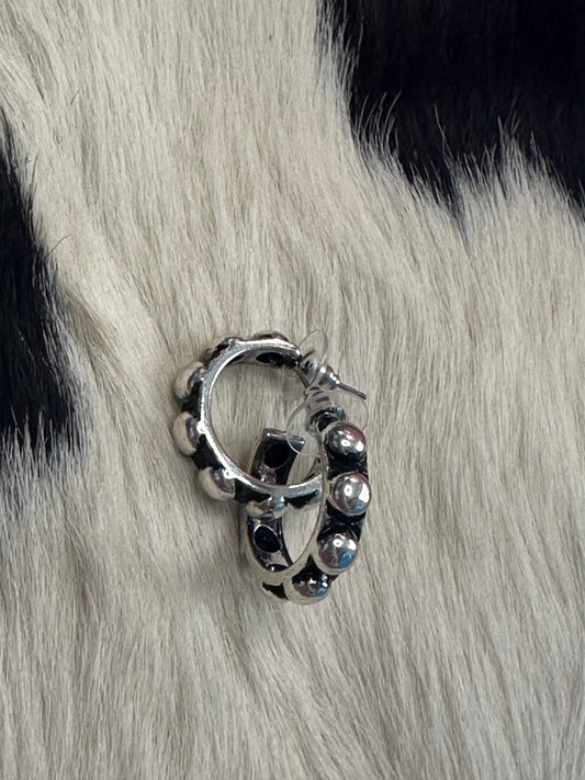 Small Bubble Stud Hoop Earrings