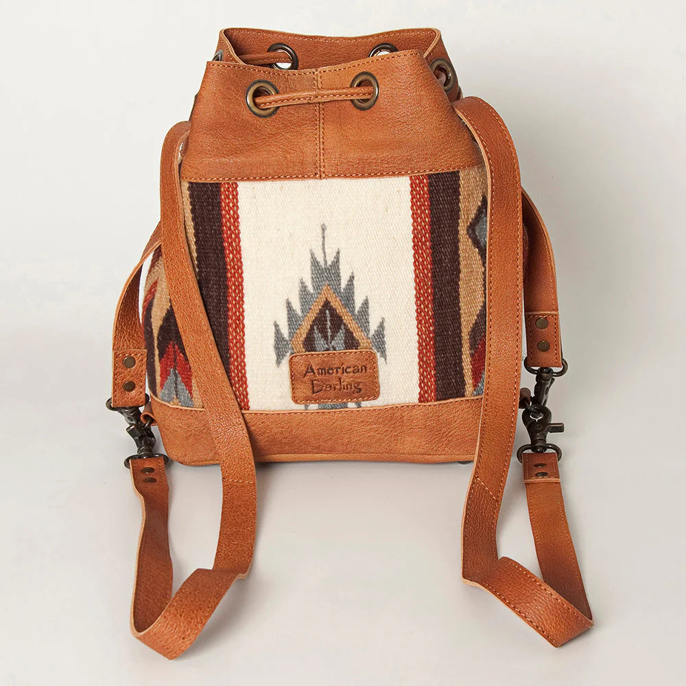 Leather & Saddle Blanket Bucket Bag