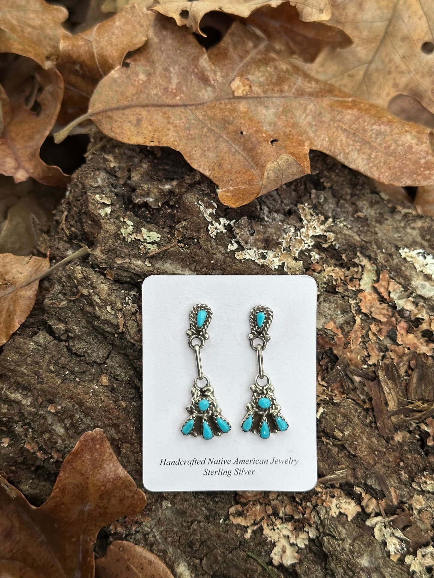 Zuni Dangle Turquoise Earrings