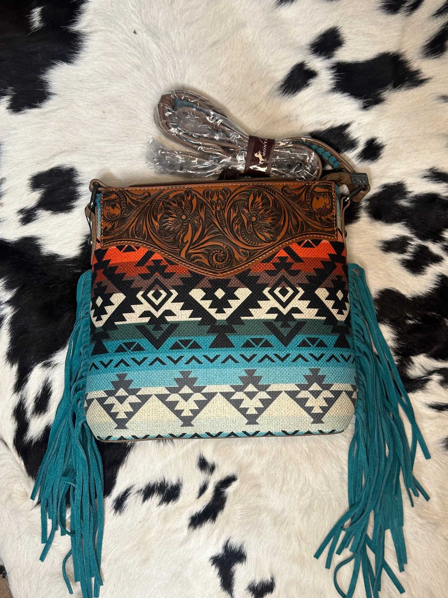 Aztec fringe purse