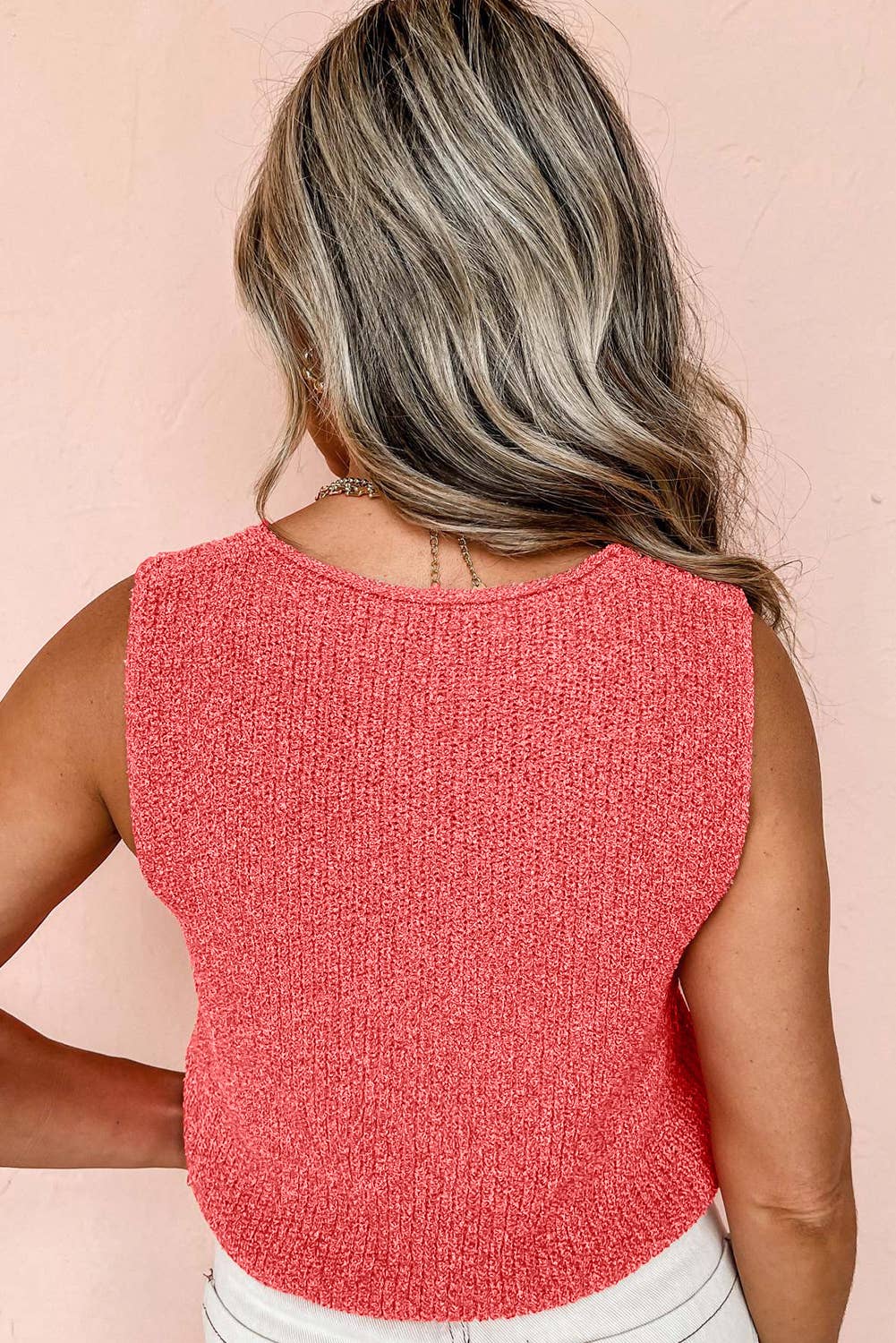 Tie Front V Neck Sweater Vest