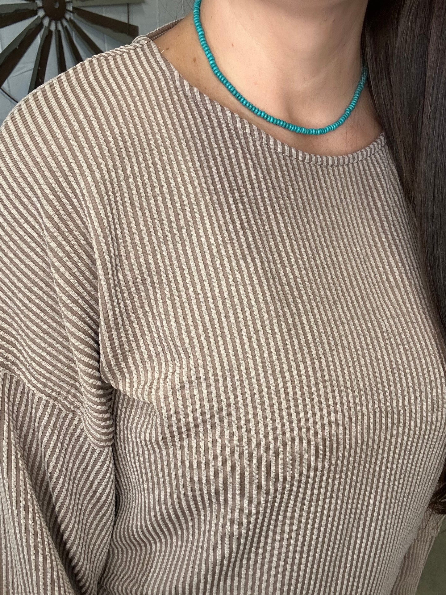 Round Neckline Textured Top