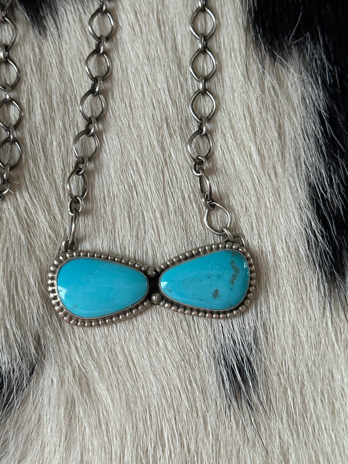 Double Turquoise Stone Necklace