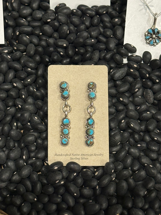 Zuni 5 stone drop earrings