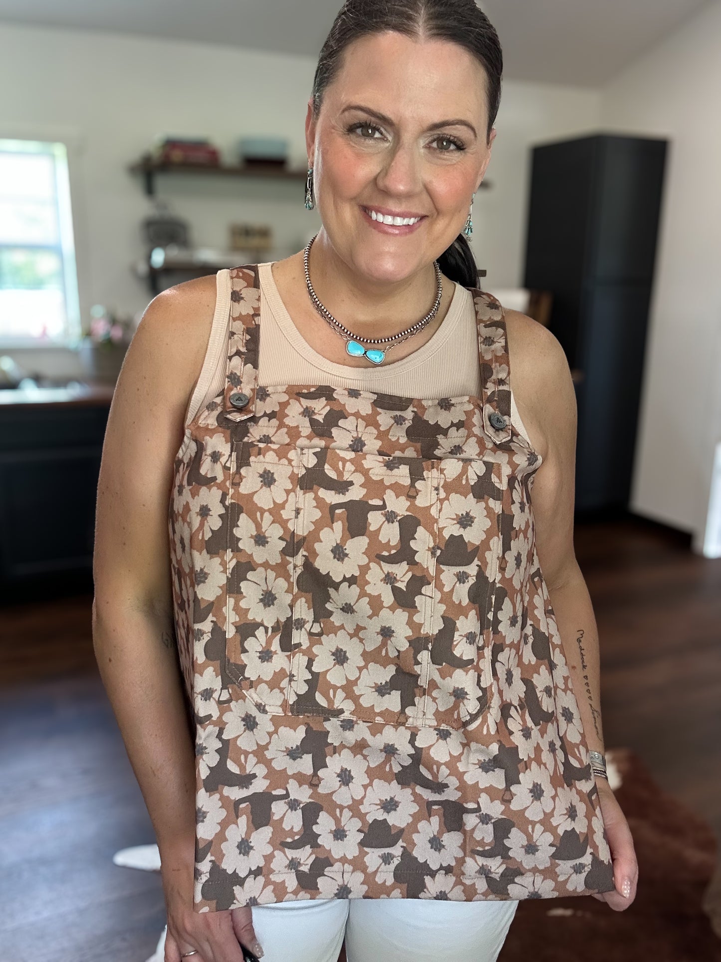 Buckin’ Bibs Floral Tank