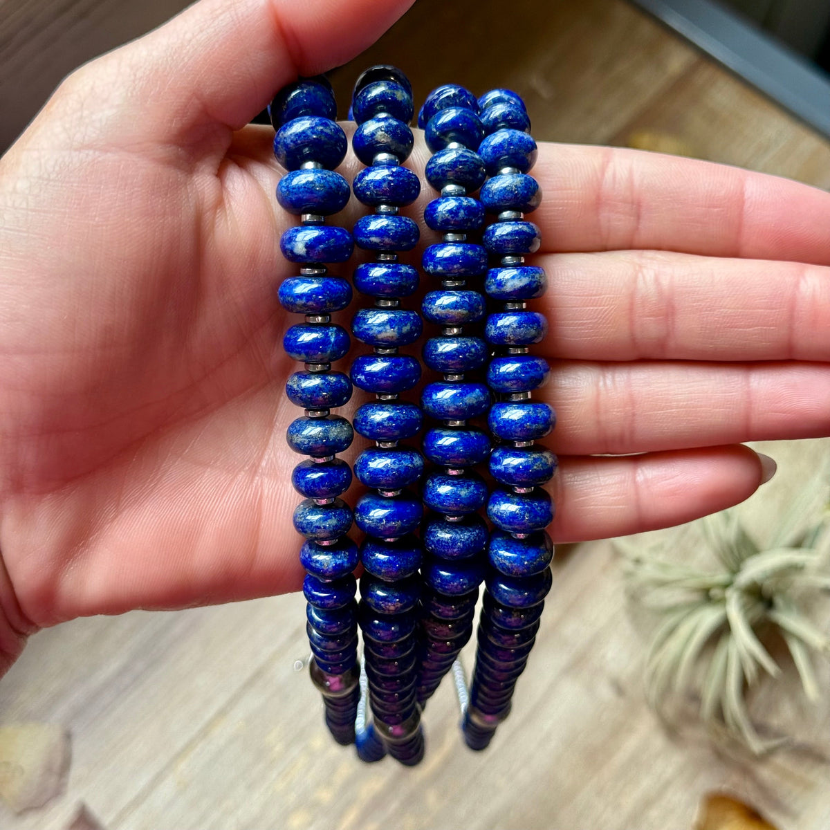 Lapis Rondelle & Hematite Necklace – 22"