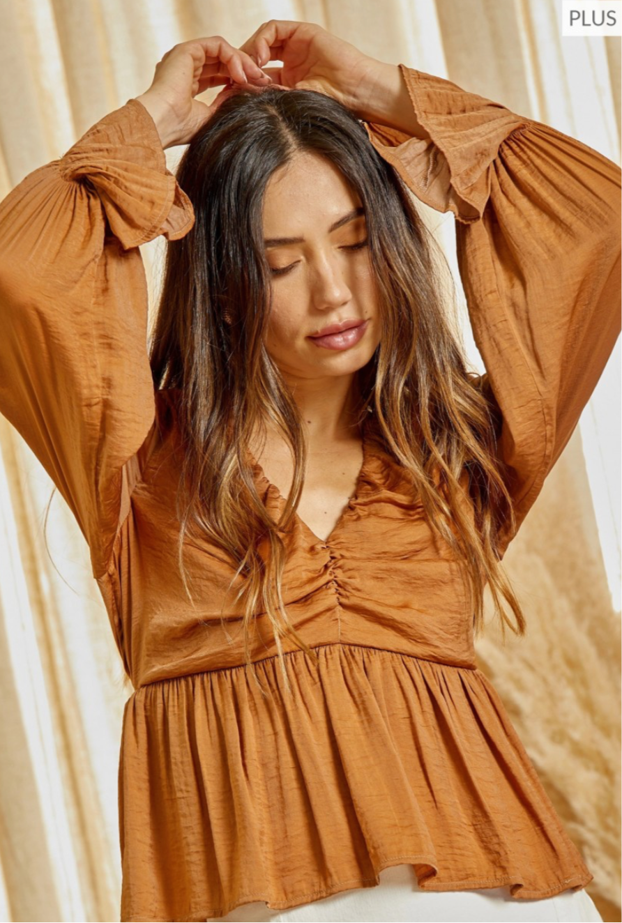 Babydoll Satin Top - plus only