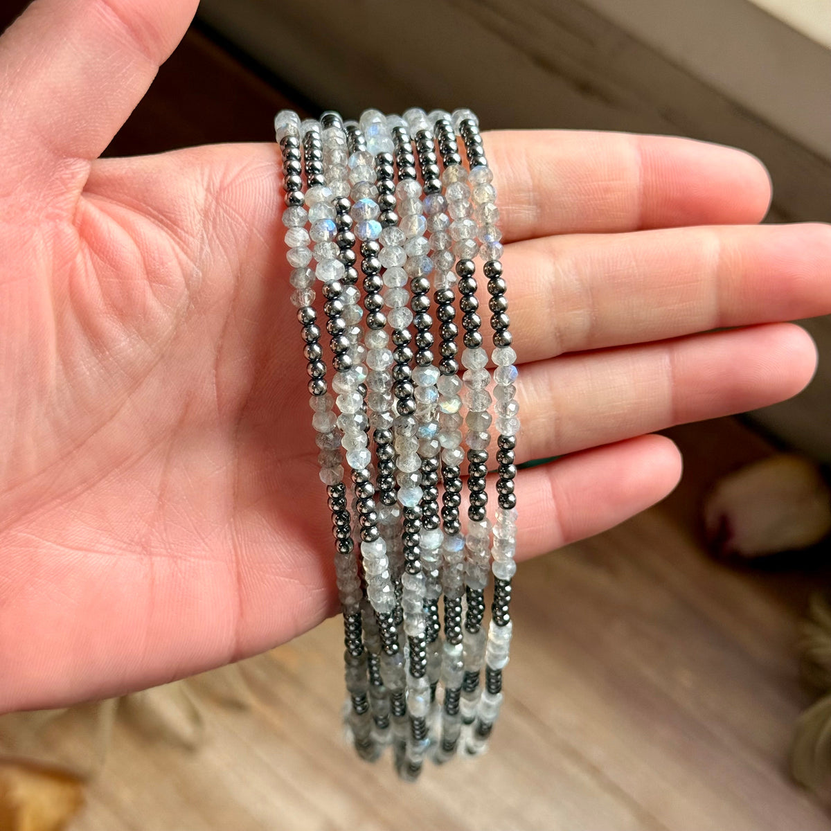 Faceted Moonstone Necklace – 19" 3mm