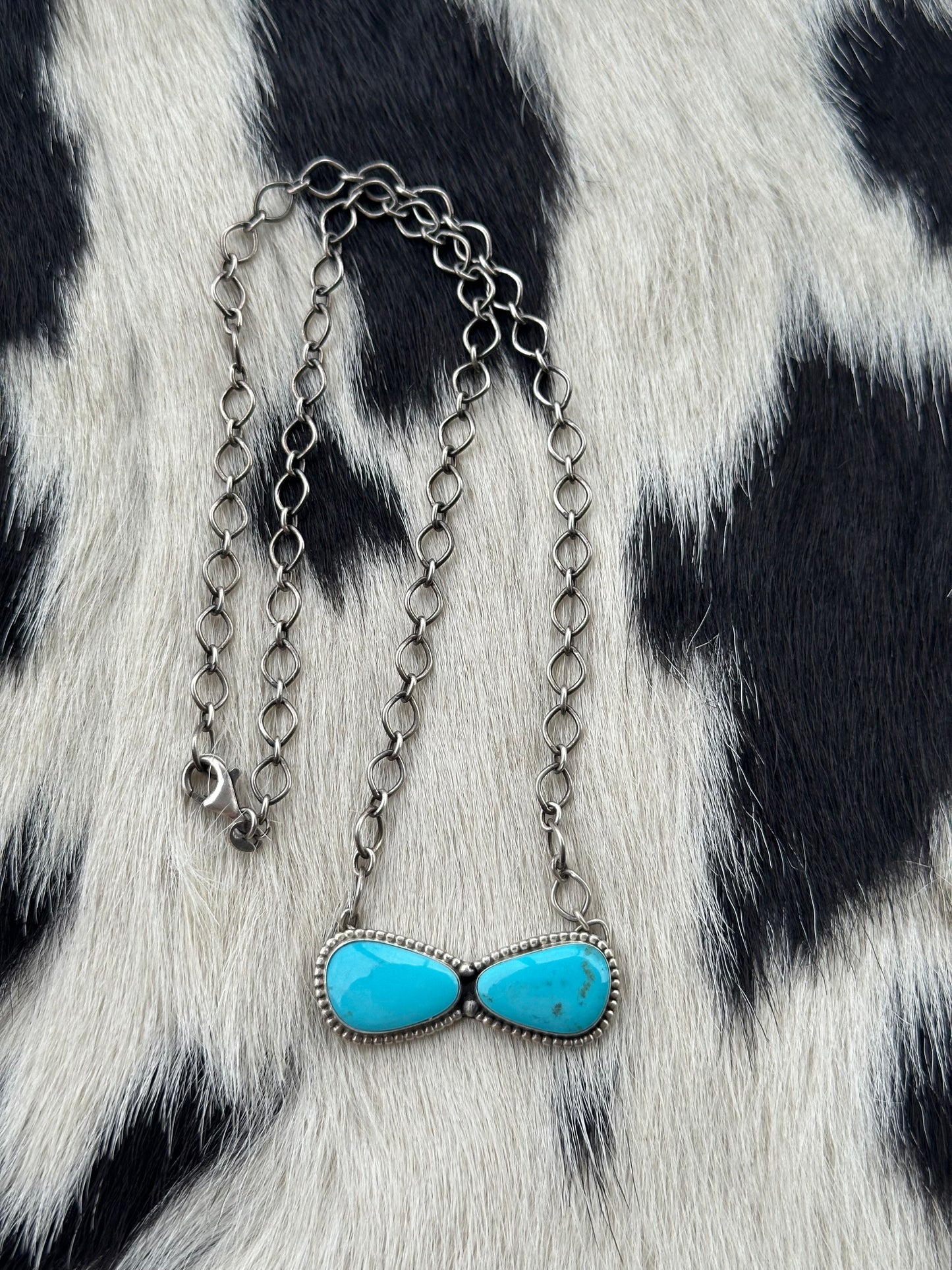 Double Turquoise Stone Necklace