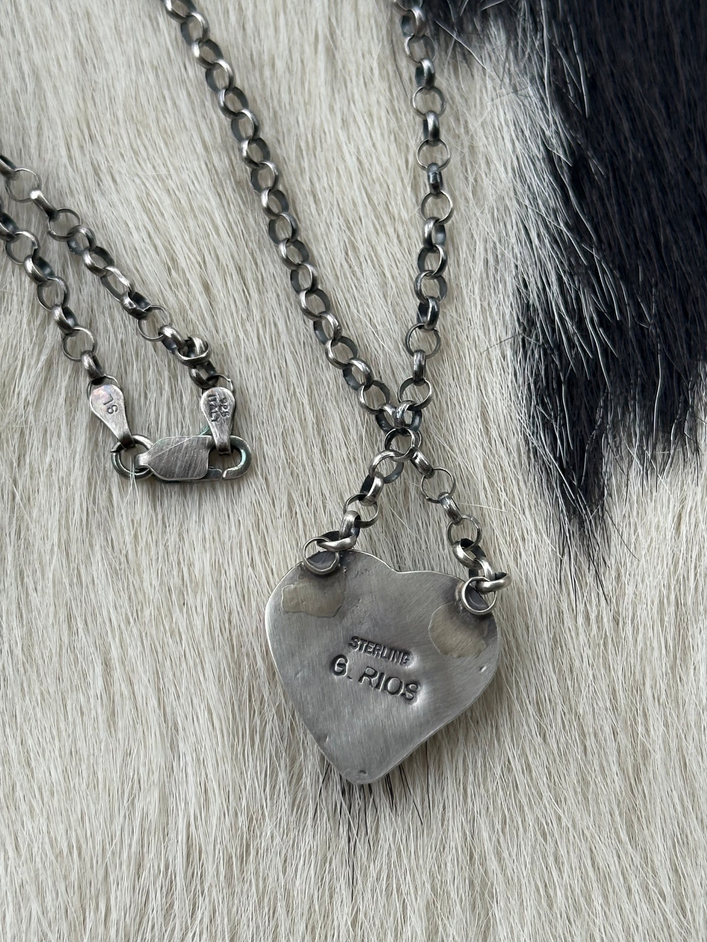 Cotton Candy Turquoise Heart Necklace