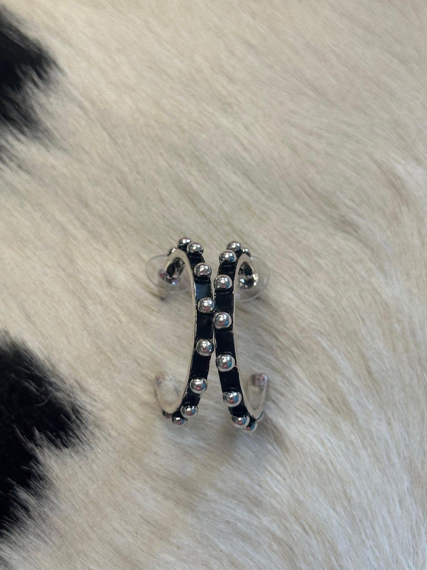 Bubble Stud Hoop Earrings