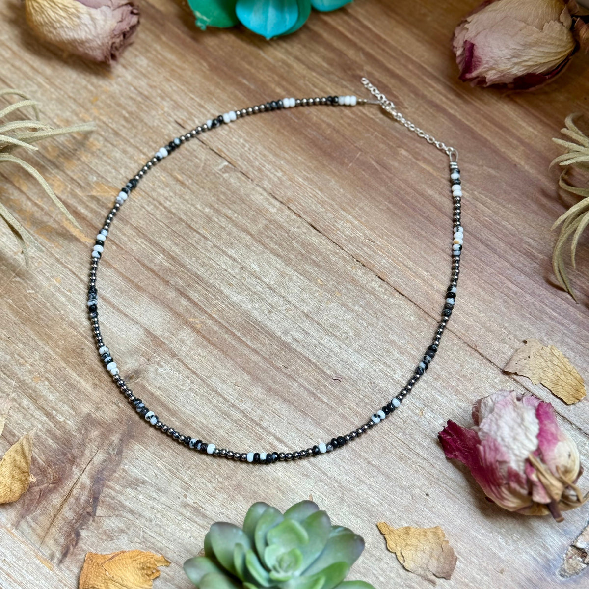 Faceted Zebra Jasper Necklace – 19" + Extender – 3mm