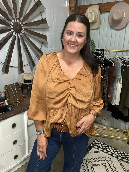 Babydoll Satin Top - plus only