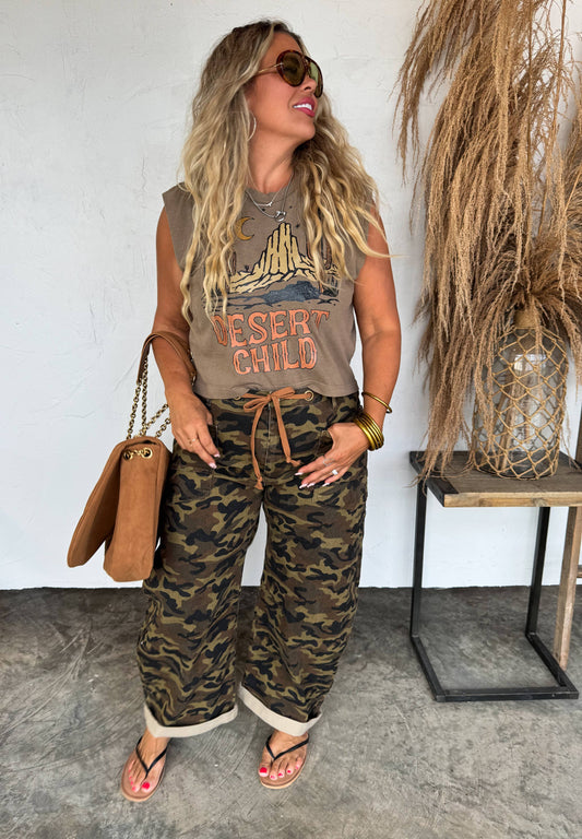 Camo Barrel Jeans