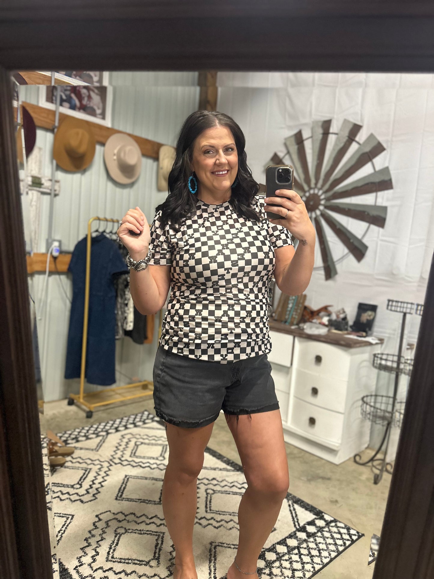 Punchy Check Short Sleeve Mesh