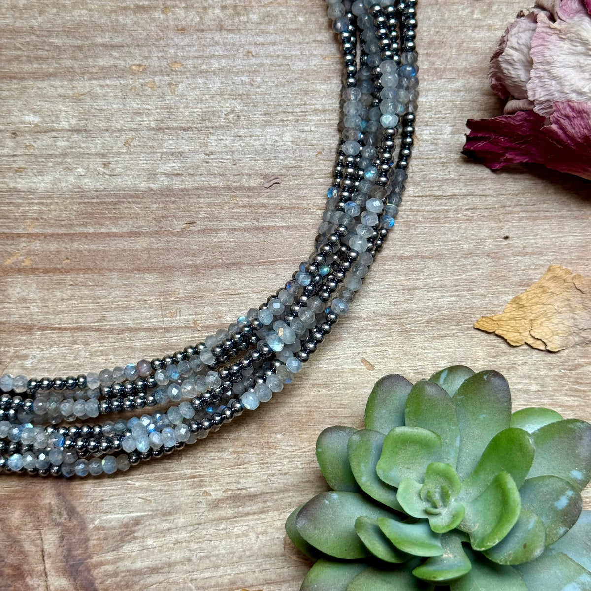 Faceted Moonstone Necklace – 19" 3mm