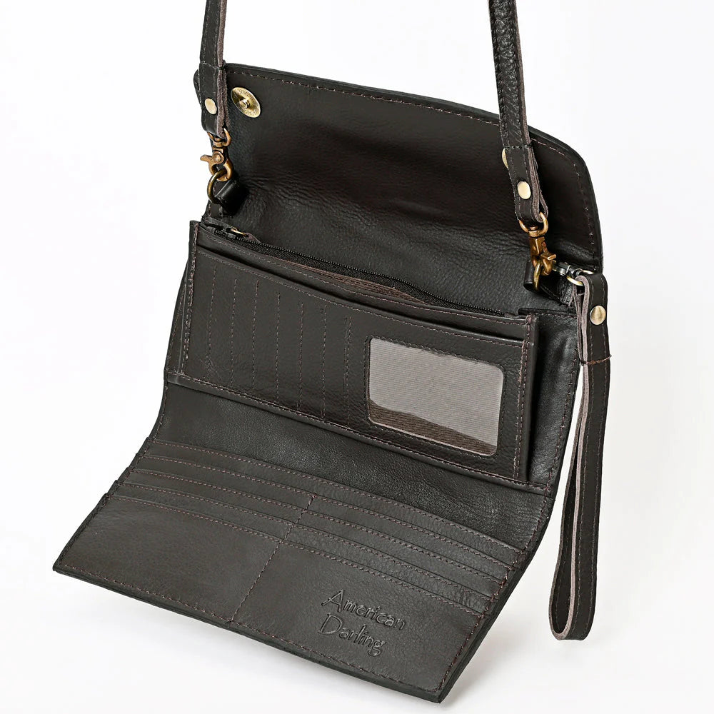 Floral Tooled Wallet with strap