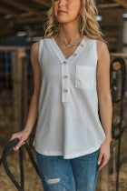Button Waffle Tank
