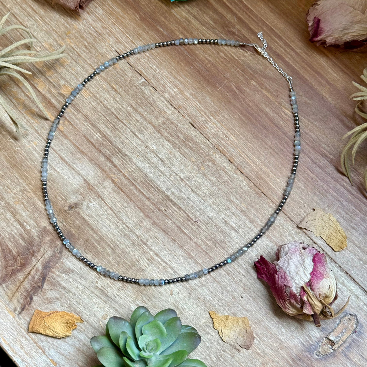 Faceted Moonstone Necklace – 19" 3mm