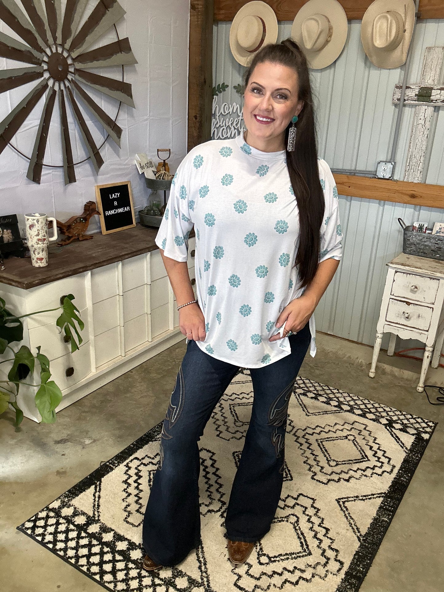 Concho Turquoise Oversize Shirt