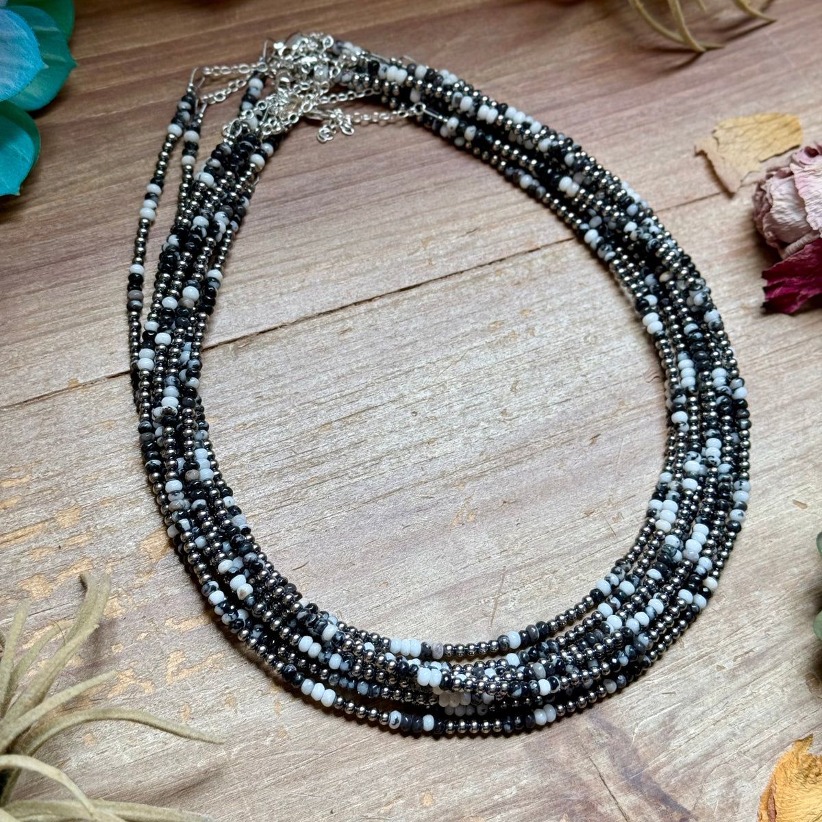 Faceted Zebra Jasper Necklace – 19" + Extender – 3mm