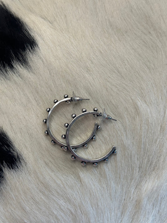 Bubble Stud Hoop Earrings