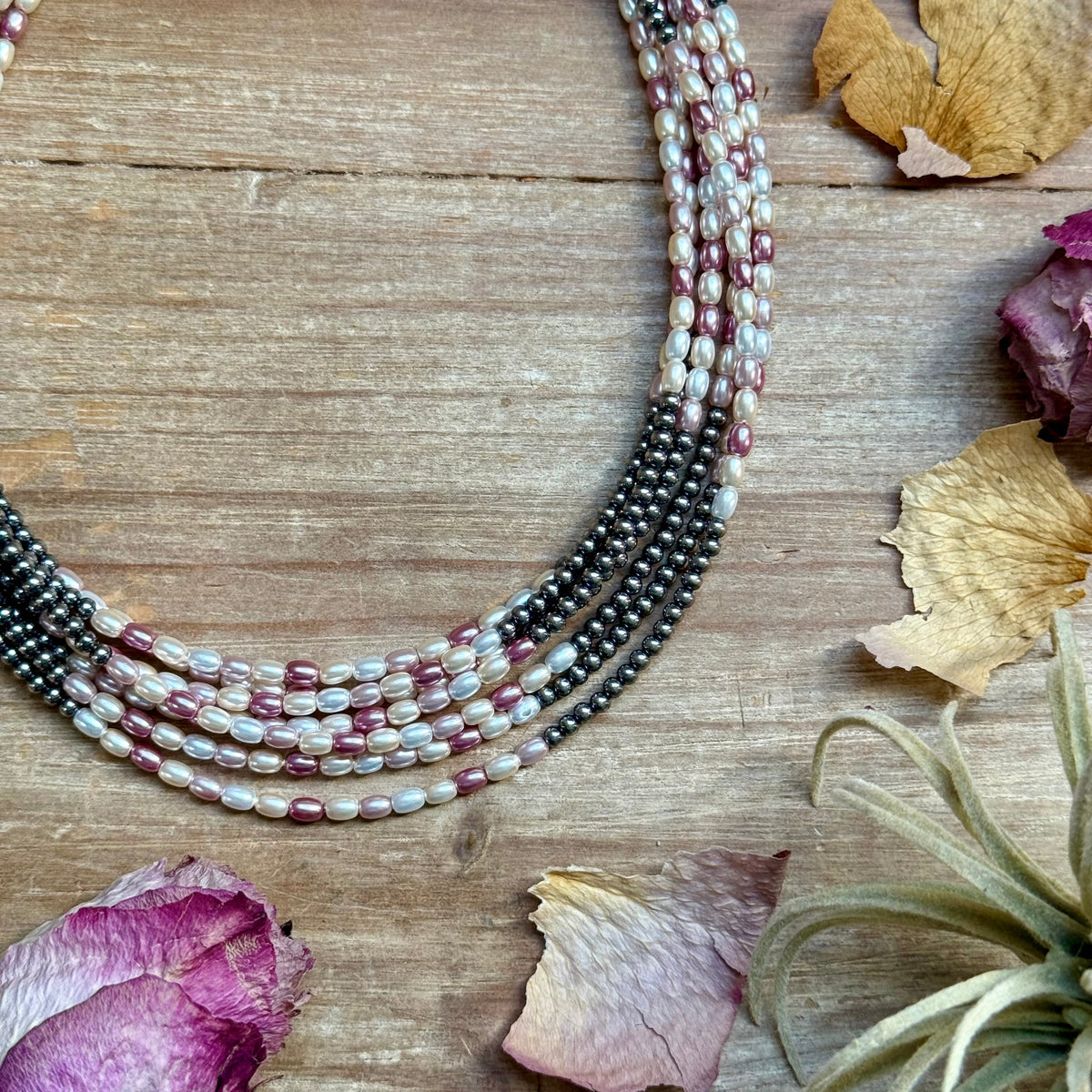 15.25” Pink Freshwater Pearl Necklace – Sterling Silver Pearls