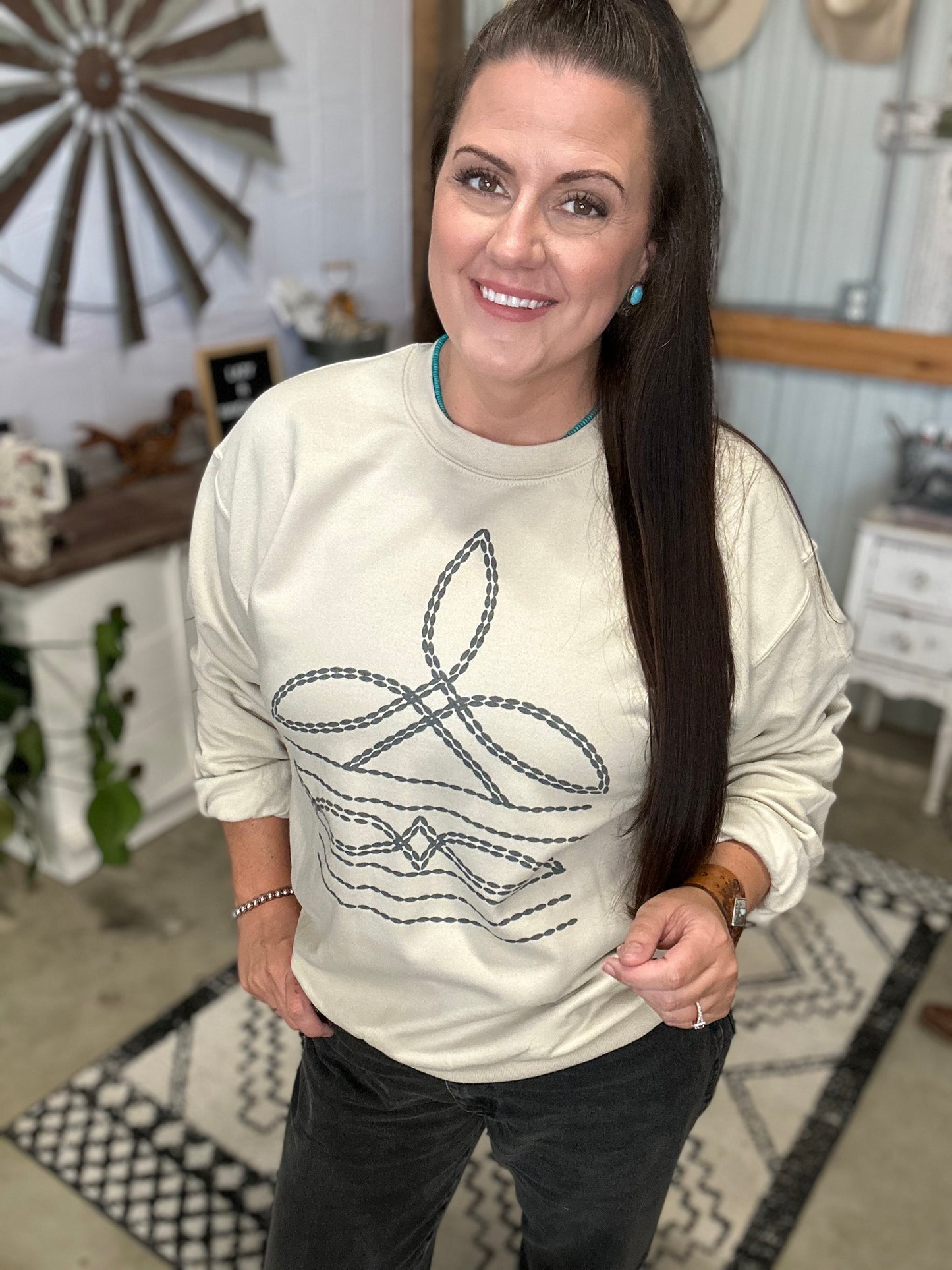 Boot Stitch Crew Neck Sweatshirt