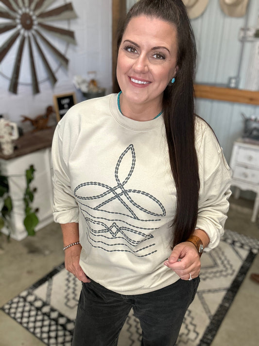 Boot Stitch Crew Neck Sweatshirt