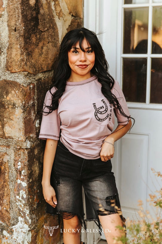 Lucky Horse Embroidered Pocket Tee