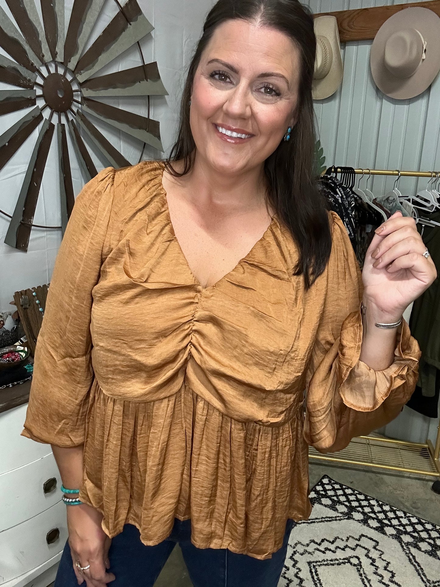 Babydoll Satin Top - plus only