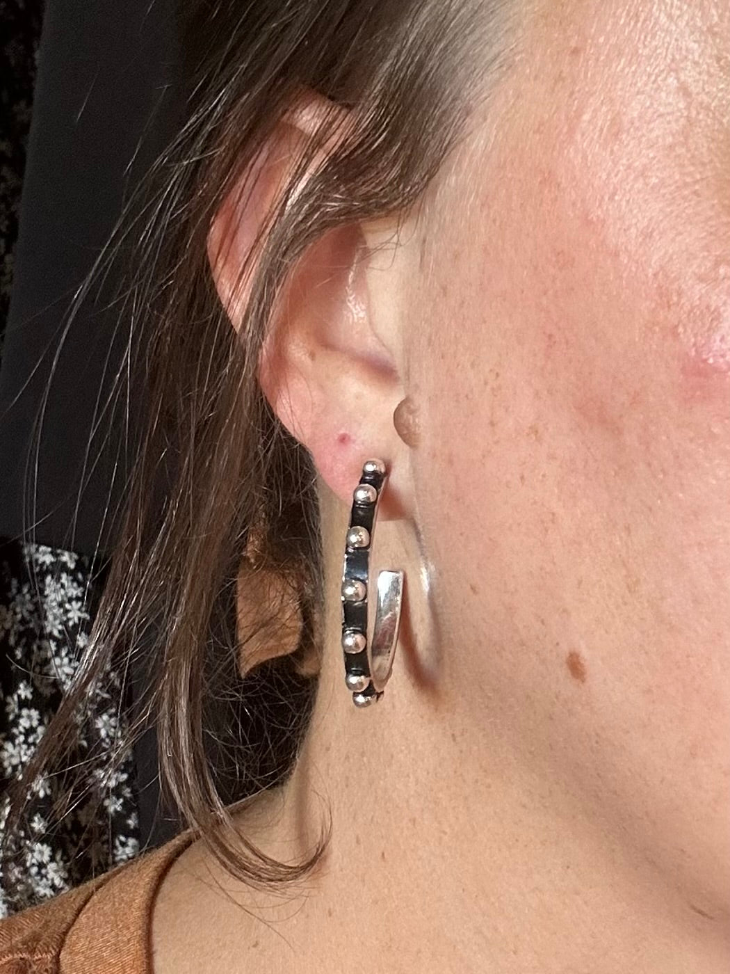 Bubble Stud Hoop Earrings